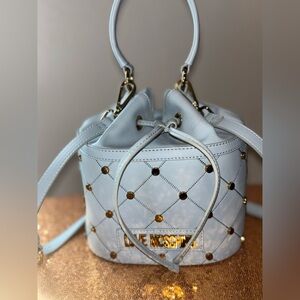 Love Moschino Light Blue Quilted Bucket Bag
